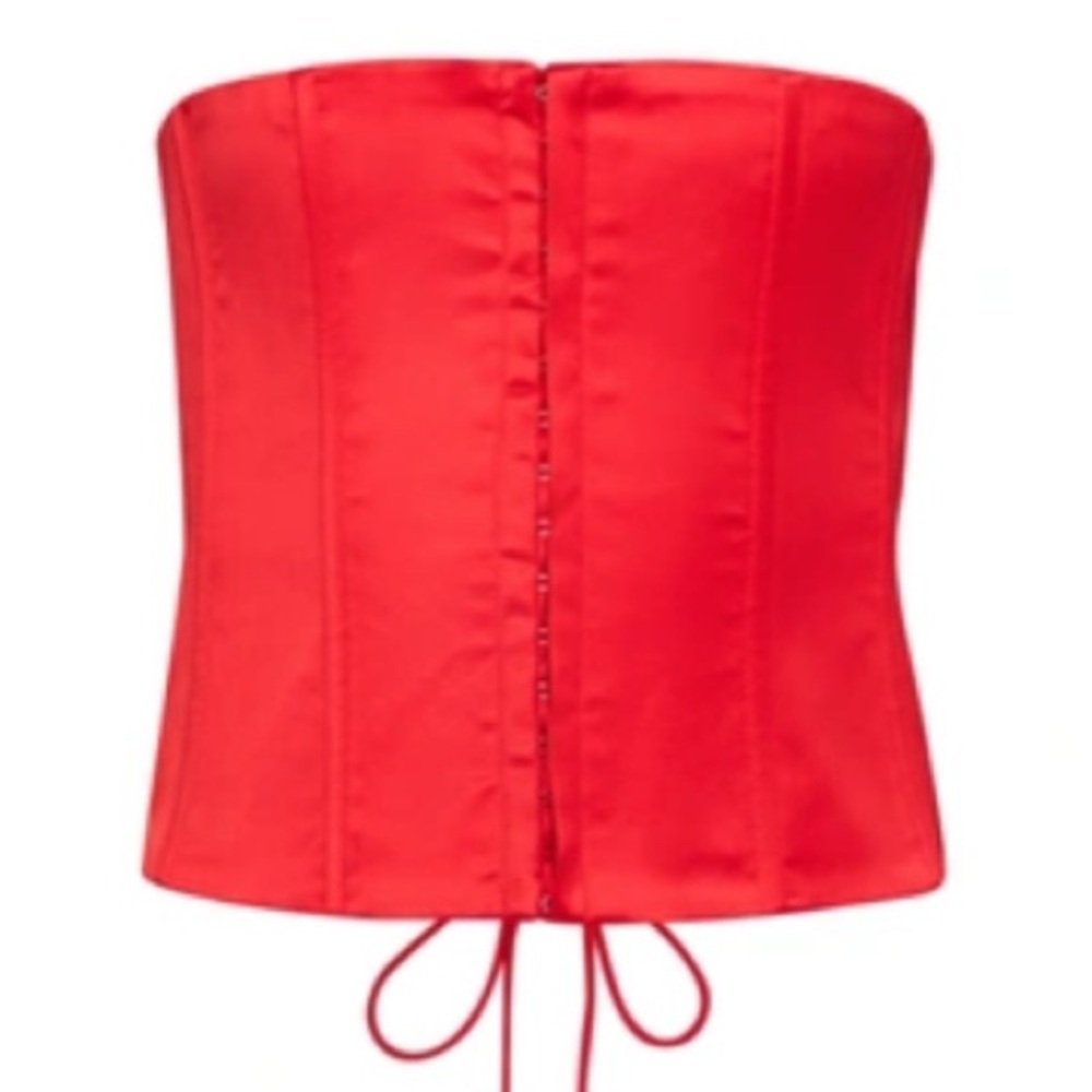 Satin Corset Top in Poppy